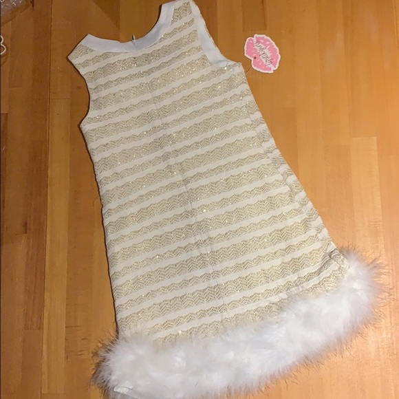 Sparkling fur and beaded dress - Picture 2 of 2